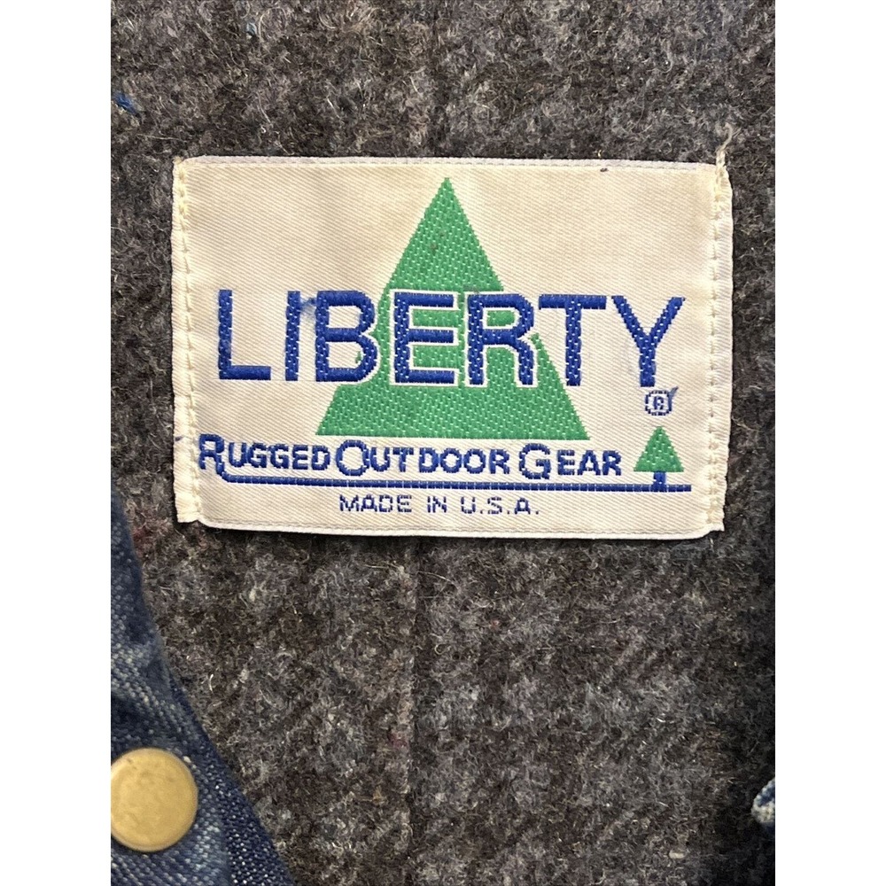 VTG 1970s LIBERTY Made In USA Denim Chore Jacket Blanket Lined Sz XL Corduroy - Picture 3 of 10